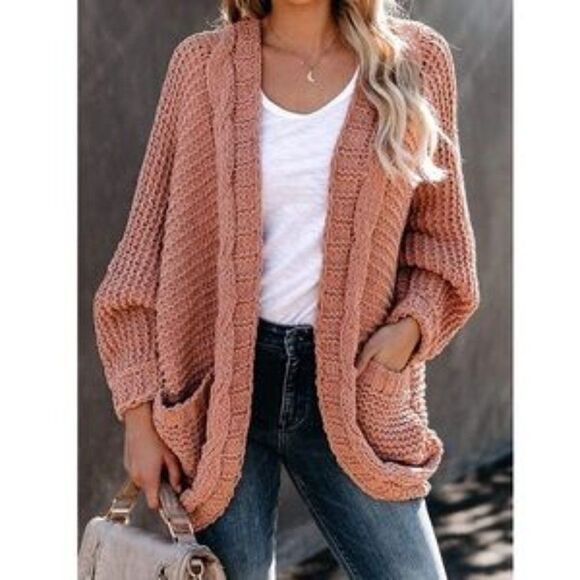 New Knitted Open Front Cardigan - Picture 1 of 5